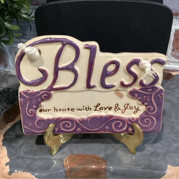 “3/$15” - Ceramic Crafted - Bless our house with Love & Joy - Very Gently Used - Picture 2 of 6